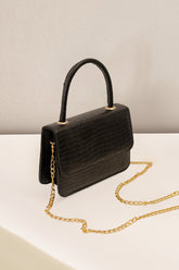 - Handbag Croco - Black
